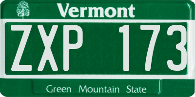 VT license plate ZXP173
