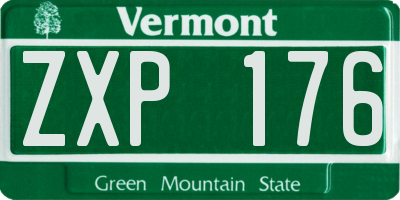 VT license plate ZXP176