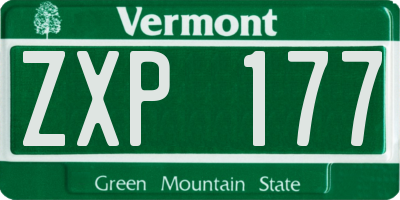 VT license plate ZXP177