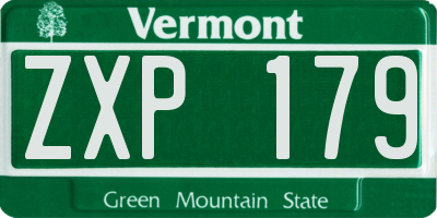 VT license plate ZXP179