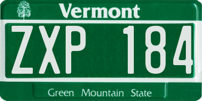 VT license plate ZXP184
