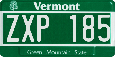 VT license plate ZXP185