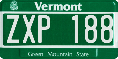 VT license plate ZXP188