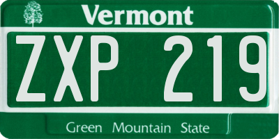 VT license plate ZXP219