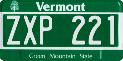 VT license plate ZXP221