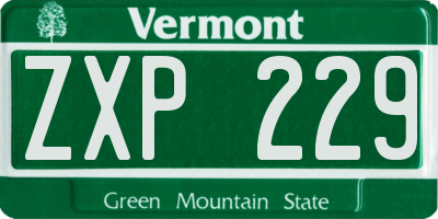 VT license plate ZXP229