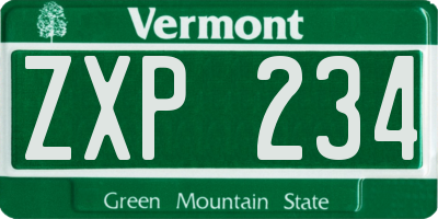 VT license plate ZXP234