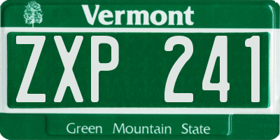 VT license plate ZXP241