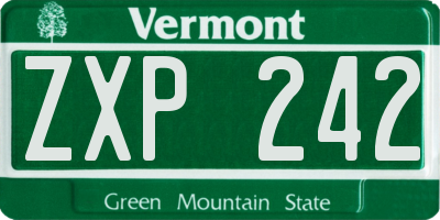 VT license plate ZXP242