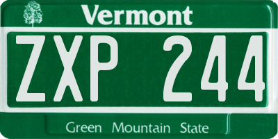 VT license plate ZXP244