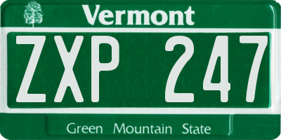 VT license plate ZXP247