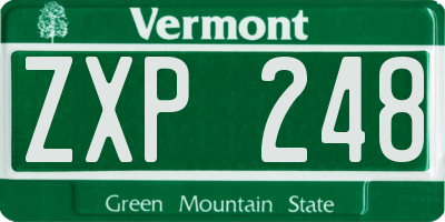 VT license plate ZXP248