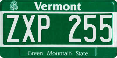 VT license plate ZXP255