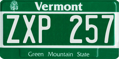 VT license plate ZXP257