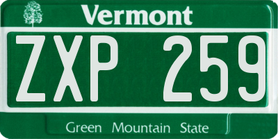 VT license plate ZXP259