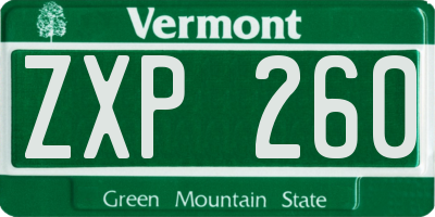 VT license plate ZXP260