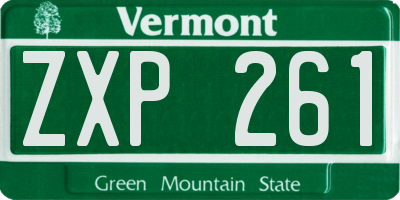 VT license plate ZXP261