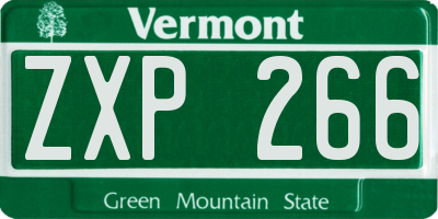 VT license plate ZXP266