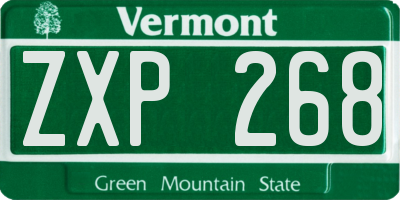 VT license plate ZXP268
