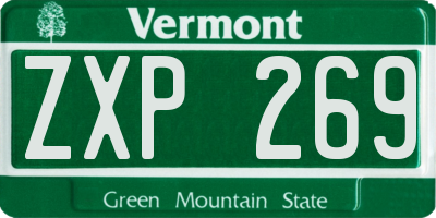 VT license plate ZXP269