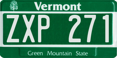 VT license plate ZXP271