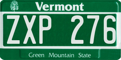 VT license plate ZXP276