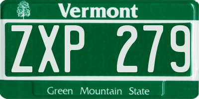 VT license plate ZXP279