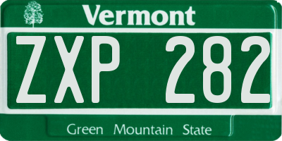 VT license plate ZXP282