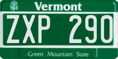 VT license plate ZXP290