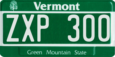 VT license plate ZXP300