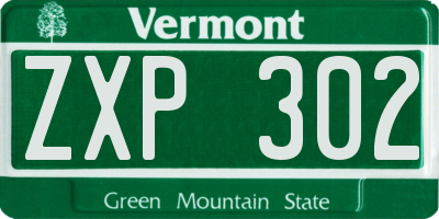 VT license plate ZXP302