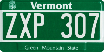 VT license plate ZXP307