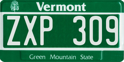 VT license plate ZXP309