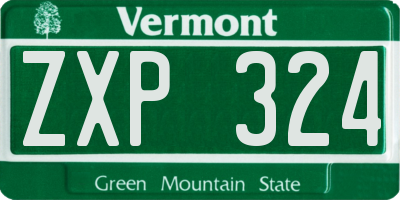 VT license plate ZXP324
