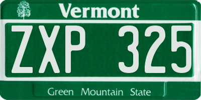 VT license plate ZXP325