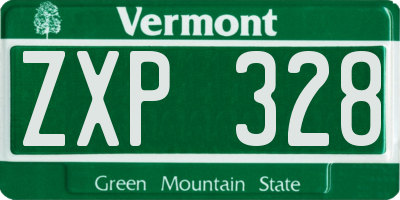 VT license plate ZXP328