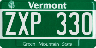 VT license plate ZXP330
