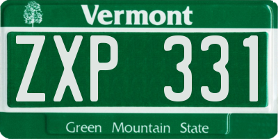 VT license plate ZXP331