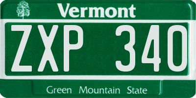 VT license plate ZXP340