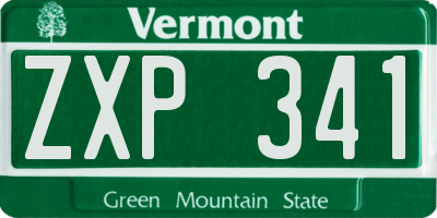 VT license plate ZXP341