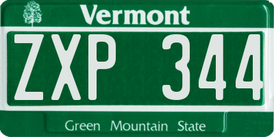 VT license plate ZXP344