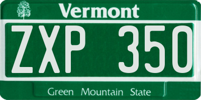 VT license plate ZXP350