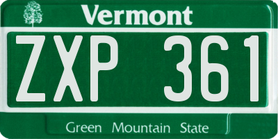 VT license plate ZXP361