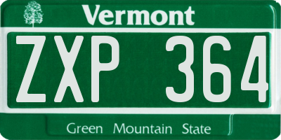 VT license plate ZXP364