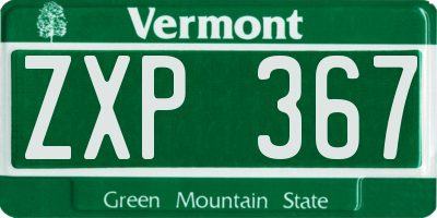 VT license plate ZXP367