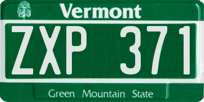 VT license plate ZXP371