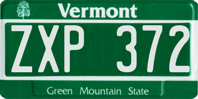 VT license plate ZXP372