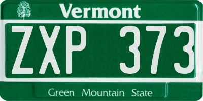 VT license plate ZXP373