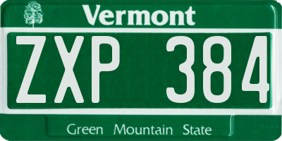 VT license plate ZXP384