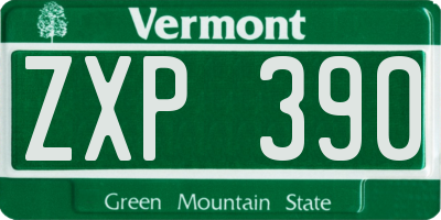 VT license plate ZXP390